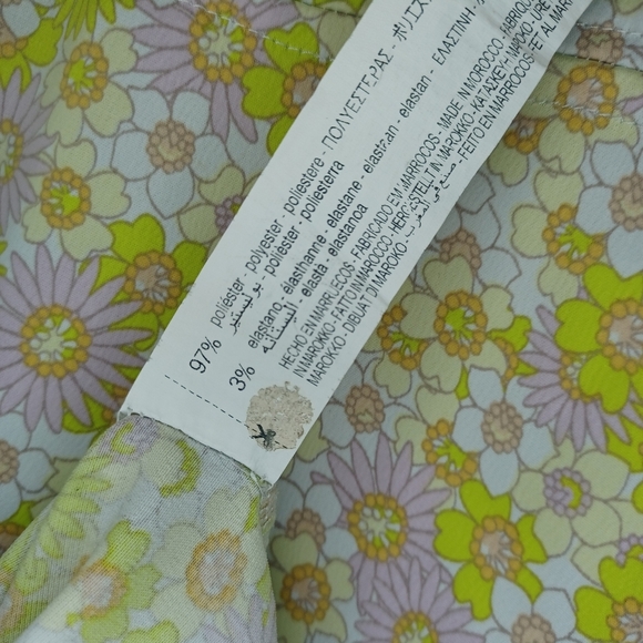 ZARA Floral A-Line Dress - Green and Purple - Picture 8 of 9